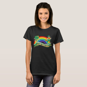 Camiseta Mikitiez rua verde-trevo irlandês.