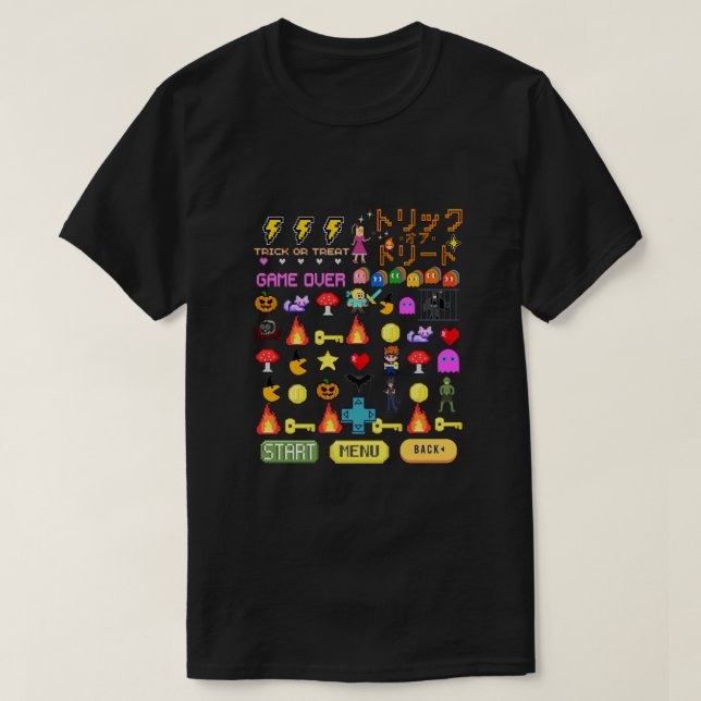 Camiseta Mikitiez videogame pixel halloween spookat (Frente do Design)