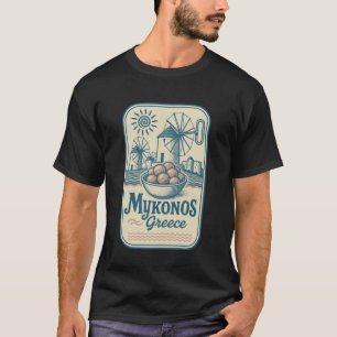 Camiseta Mikonos Grécia Lembrança Comida Grega e Viagem Des
