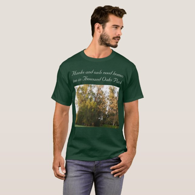 Camiseta Mil Oaks habitat da floresta ouro (Frente Completa)