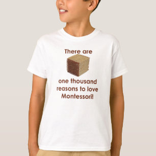 Camiseta Mil razões amar o T dos miúdos de Montessori