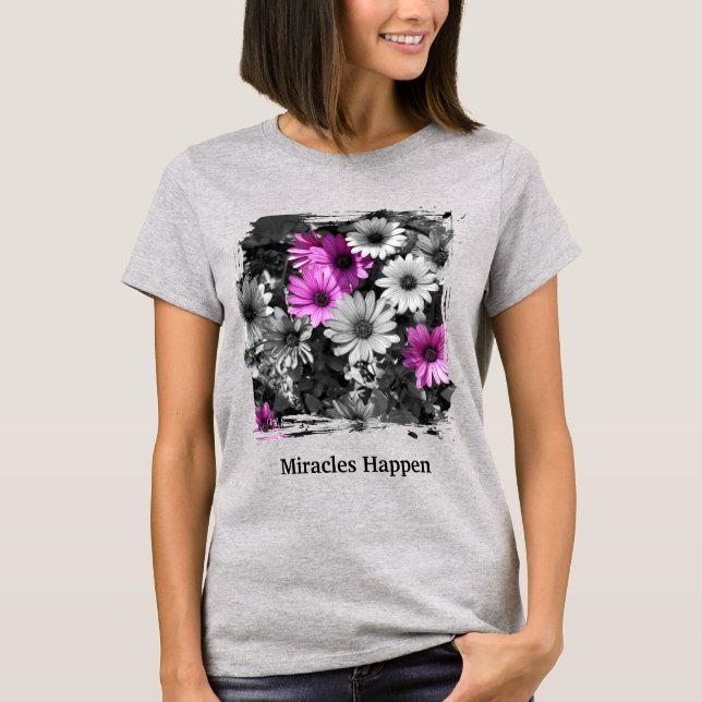 Camiseta Milagres Acontecem Margaridas Inspiradoras (Frente)