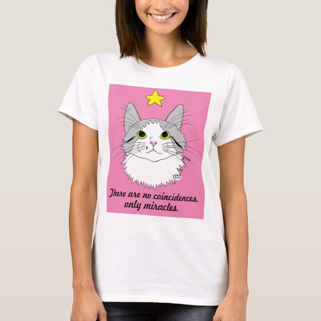 Camiseta Milagres Gizmo de Gatos Ragdoll Inspiracionais (Frente)