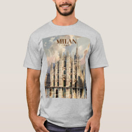 Camiseta Milan Duomo di Milano Vintage Travel Watercolor 