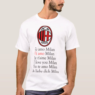 Camiseta Milan, eu te amo