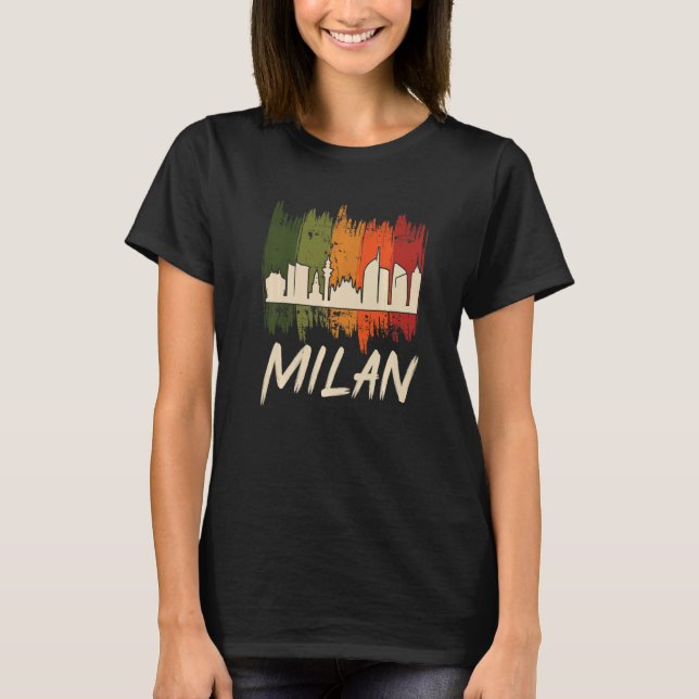 Camiseta Milan Skyline Retro Da Itália Dom De Milan (Frente)