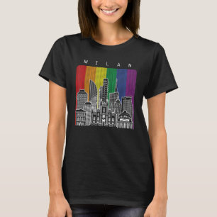 Camiseta Milão Itália Orgulho gay Rainbow Flag