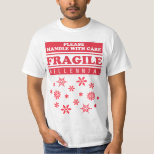 Camiseta Milênio Frágil, Manipulado Com Flocos De Neve Cuid
