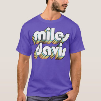 Camiseta Miles Davis Retro Rainbow Tipografia Estilo Desvan