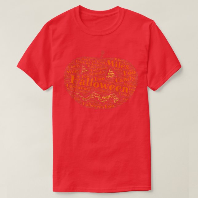 Camiseta Miles Halloween Word Art   Jackolantern  (Frente do Design)