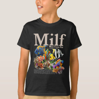 Camiseta Milf Man Eu Amo Peixe Humor Divertido de Pescador