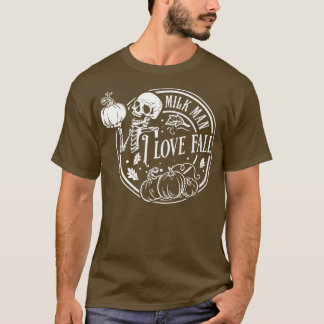 Camiseta MILF Man I Love Fall Engraçado Skeleton Louco Pump