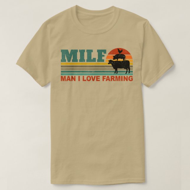 Camiseta MILF Man I Love Farming Funny Farmer Farming Retro (Frente do Design)