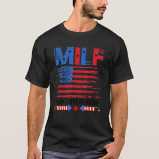 Camiseta Milf Man I Love Freedom 4 De Julho Usa Flag Patr