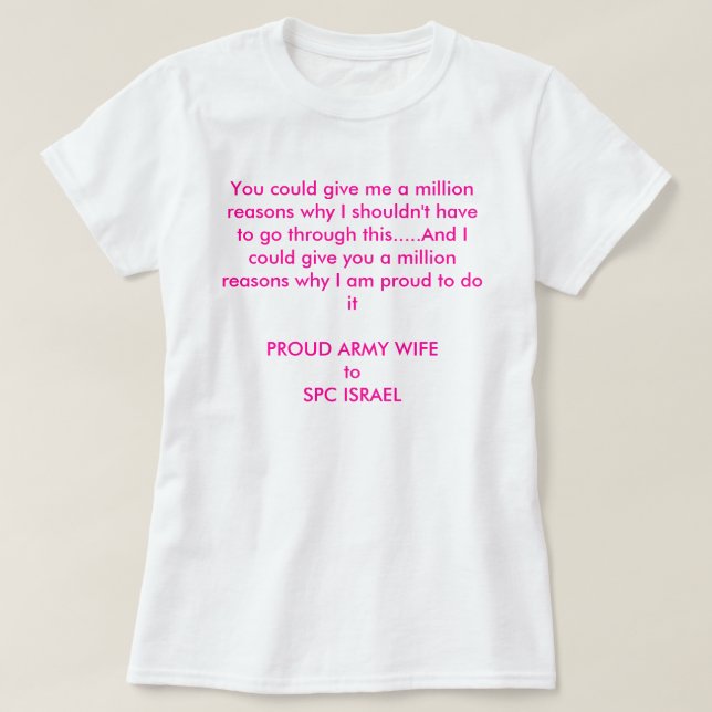 Camiseta milhão razões feitas sob encomenda (Frente do Design)