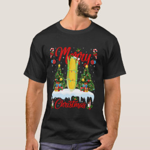 Camiseta Milho Feliz Árvore de Natal Luzes Papais noeis Mil