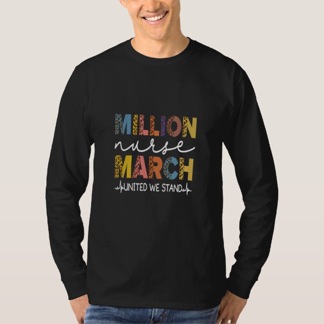 Camiseta Milhões de Enfermeiros Marchando Enfermeiros Leopa (Frente)