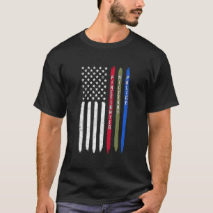 Camiseta Mili, Polícia de Bandeira Americana da Linha Verme