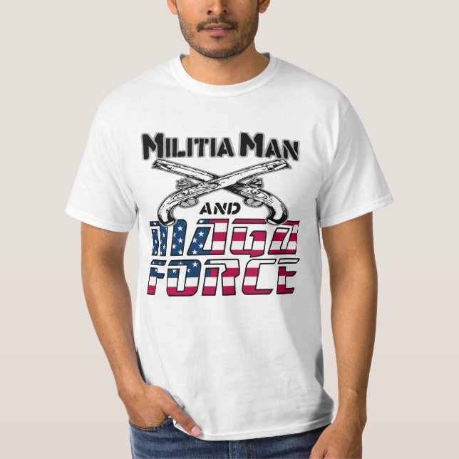 Camiseta Milícia Man e MAGA Force T-shirt (Frente)