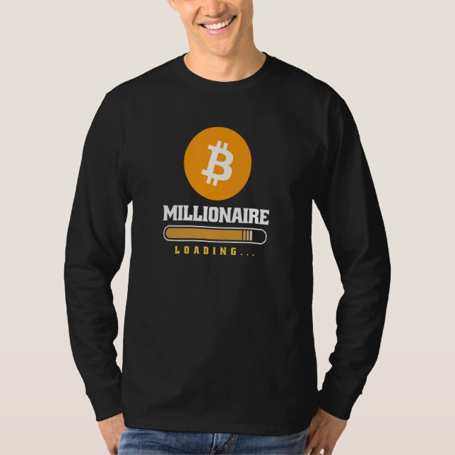 Camiseta Milionário Bitcoin Crypto Carregando Criptomoeda (Frente)