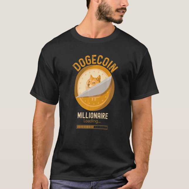 Camiseta Milionário Dogecoin Carregando Criptomoeda Criptom (Frente)
