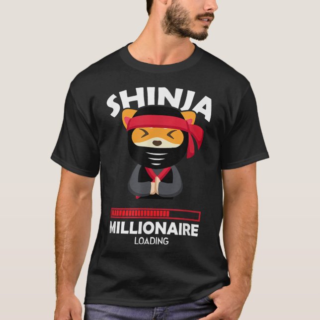 Camiseta Milionário Shinja Carregando Blockchain de Criptom (Frente)
