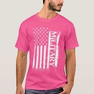 Camiseta Militar dos Estados Unidos Angustiado com a Bandei