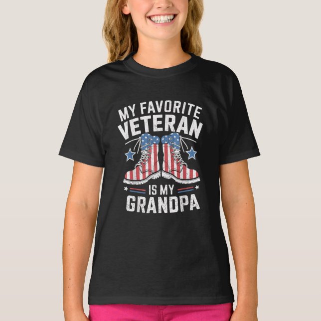 Camiseta Militar Meu Veterano Favorito É Meu Avô (Frente)