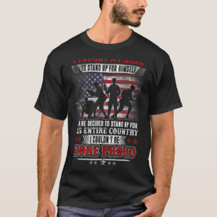 Camiseta Militares Veteranos Orgulhosos Eu Ensinei Minha Na