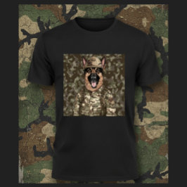 Camiseta Military Camo German Shepherd