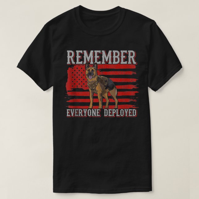 Camiseta Military Dog Service RED Friday Remember Everyone  (Frente do Design)