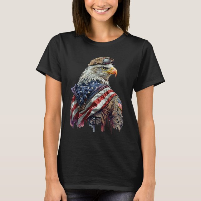 Camiseta Military Veteran Patriotic American Flag (Frente)