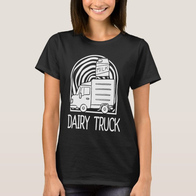 Camiseta Milk Dairy Cow  Farmer Farm Farming Milk Truck (Frente)