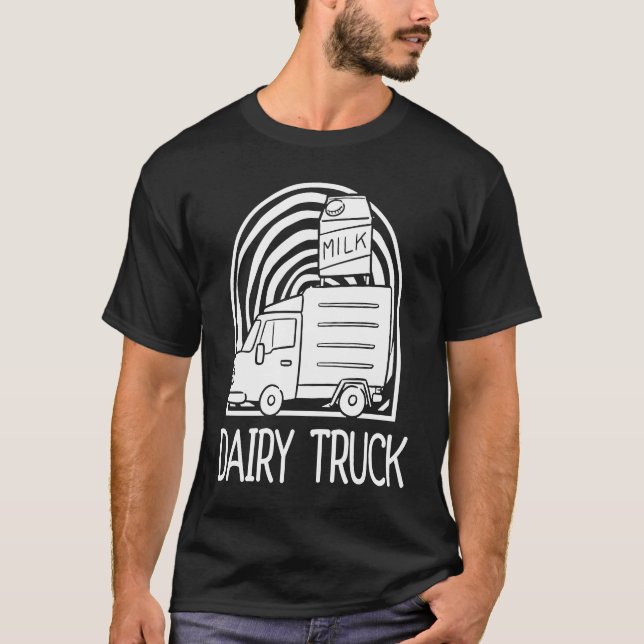 Camiseta Milk Dairy Cow  Farmer Farm Farming Milk Truck (Frente)