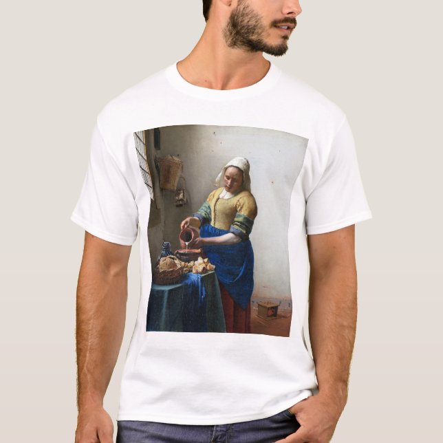 Camiseta Milkmaid, Johannes Vermeer, 1657-1658 (Frente)