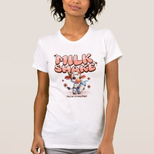 Camiseta Milkshake Cortado Sobre O Pequeno Vitelo Congelado