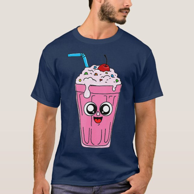 Camiseta Milkshake Fresco com Presente para Milkshakes (Frente)