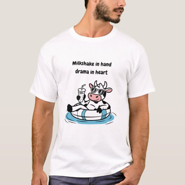 Camiseta Milkshake in Hand, Drama in Heart | Cool Cow Graph (Frente)