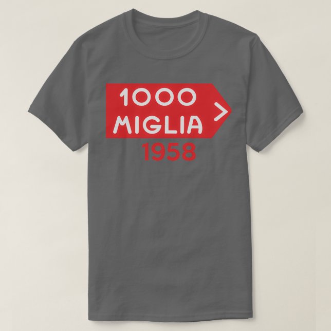 Camiseta Mille Miglia 1000 1958 (Frente do Design)