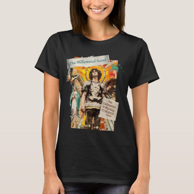 Camiseta Millennial Saint The Eucharist Way To Heaven  (Frente)