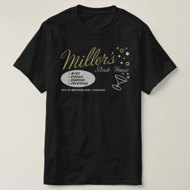 Camiseta Miller's Steak House, Chicago, Illinois (Frente do Design)