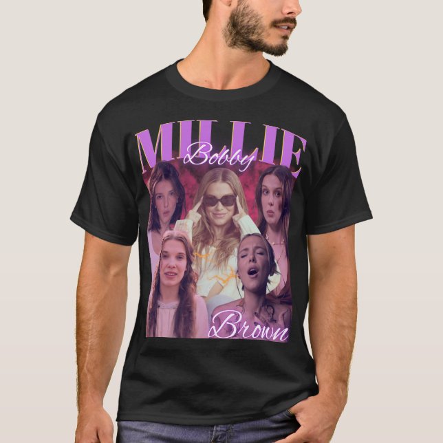 Camiseta Millie Bobby Brown Aesthetic Collage  (Frente)