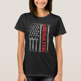Camiseta Millright Patriotic American Flag Machinist Steel