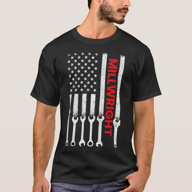 Camiseta millwright American Flag millwright _1  (Frente)