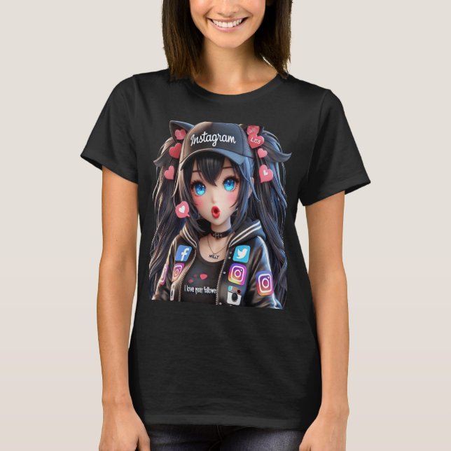 CAMISETA MILLY Q CHICA ANIME INFLUENCER (Frente)