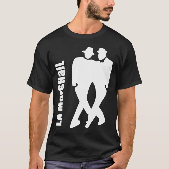 Camiseta Milonga de Marshall do La (branco na obscuridade) (Frente)