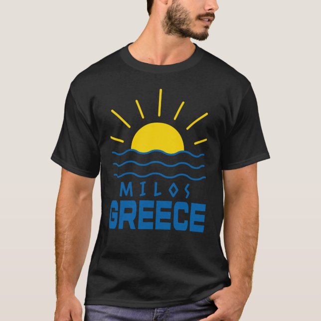 Camiseta Milos Grécia Sol e Mar Negro (Frente)