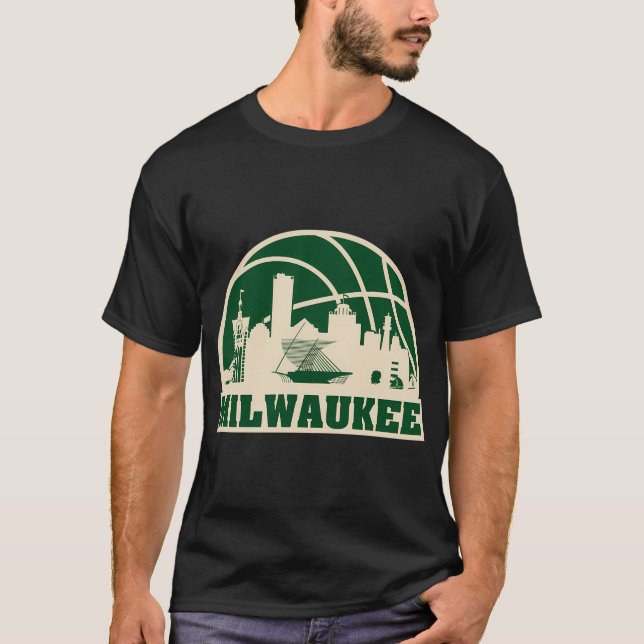 Camiseta Milwaukee Basbol Milwaukee Cityscape (Frente)