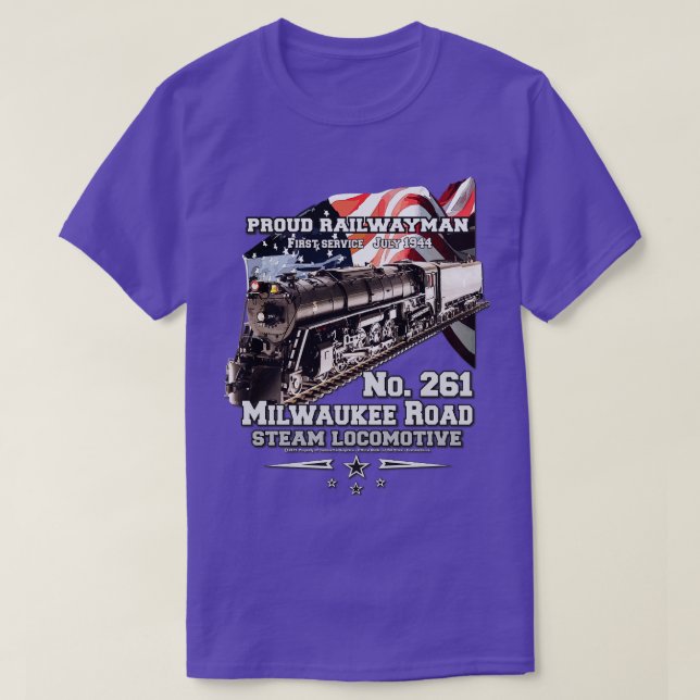 Camiseta Milwaukee Road 261 locomotiva a vapor (Frente do Design)