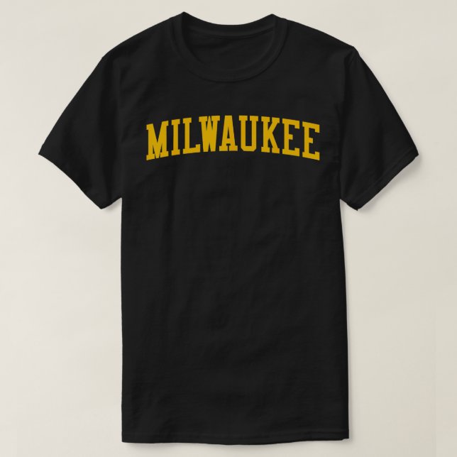Camiseta Milwaukee WI Varsity Style Brew City Throwback (Frente do Design)